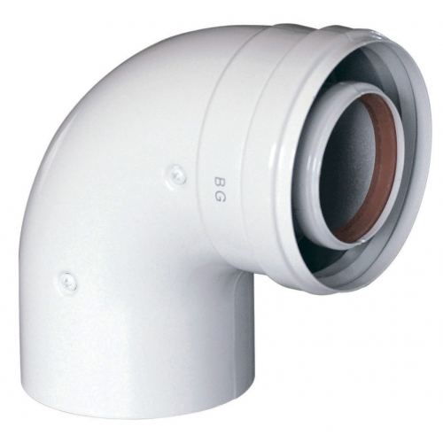 Коаксиальный отвод 90°, диам. 60/100 мм, без муфты , KHG71410151 KHG71410151
