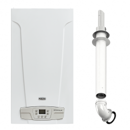 Комплект базовый котёл BAXI ECO Four 24 F (двухконтурный) + дымоход - komplektCSE46624354+MT71413611+KHG71410141+KHG71401771x2шт